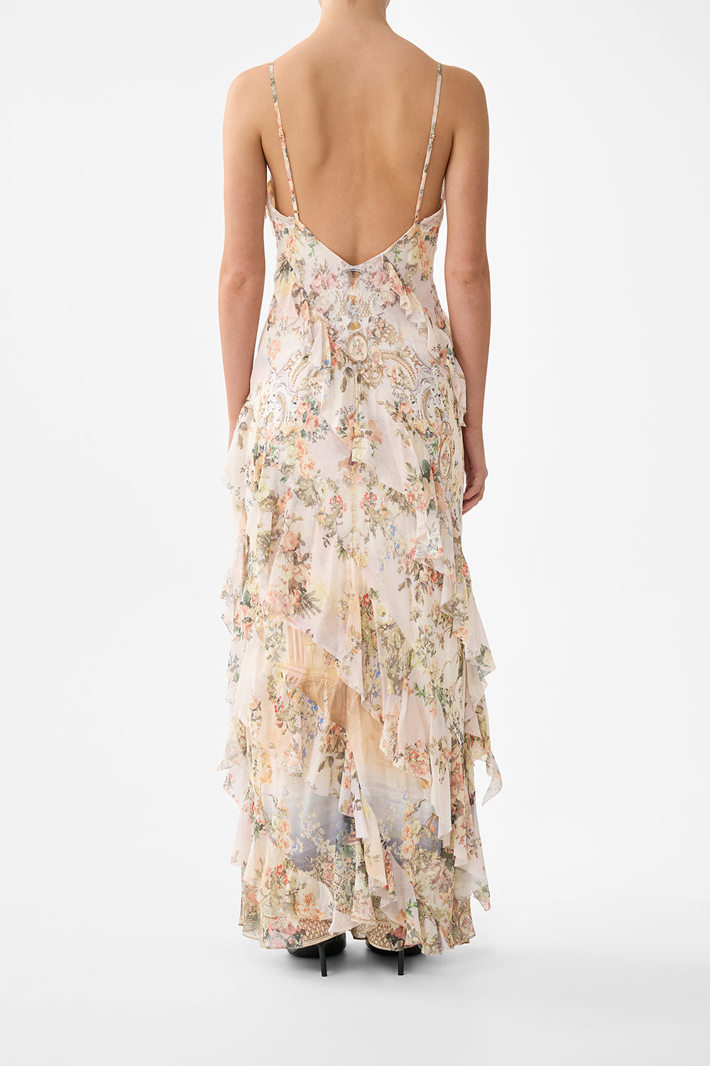 Camilla Asymmetrical Ruffle Slip Dress - Twilight In Istanbul