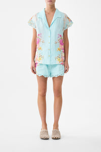 Camilla Button Through Collared Top - Bazaar Blooms