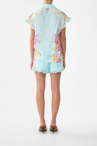 Camilla Button Through Collared Top - Bazaar Blooms