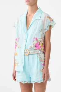 Camilla Button Through Collared Top - Bazaar Blooms