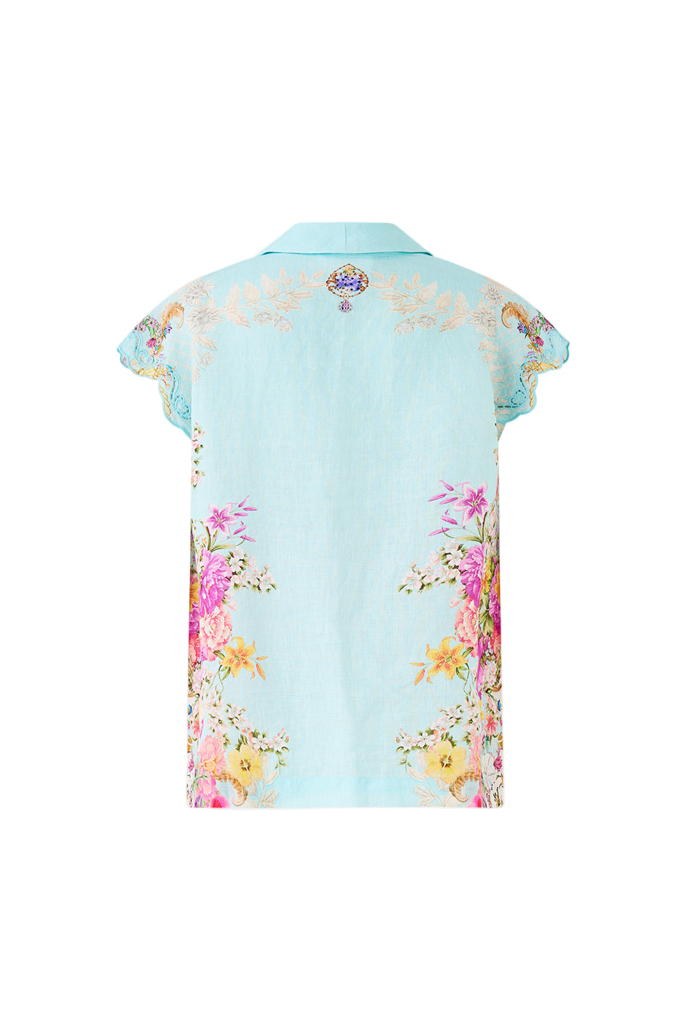 Camilla Button Through Collared Top - Bazaar Blooms