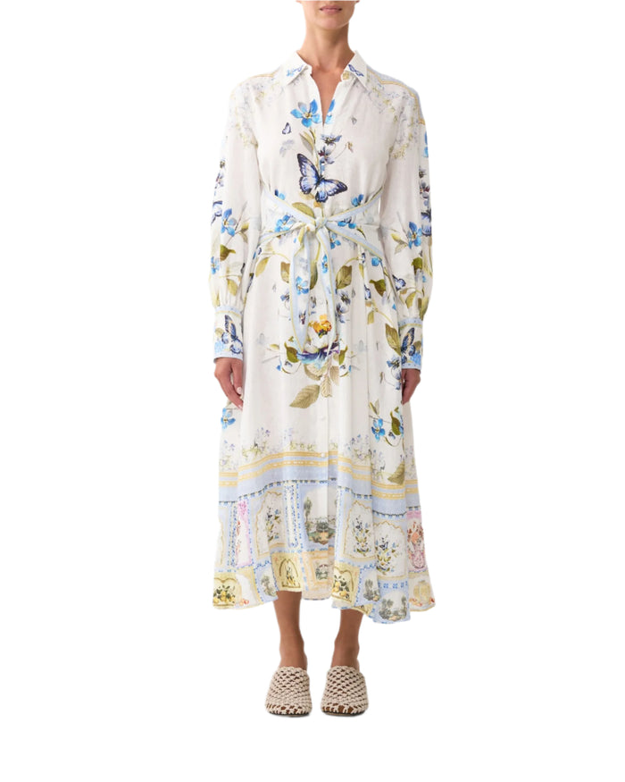 Camilla Waist Tie Shirt Dress - Botanical Ballads