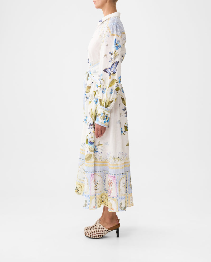 Camilla Waist Tie Shirt Dress - Botanical Ballads