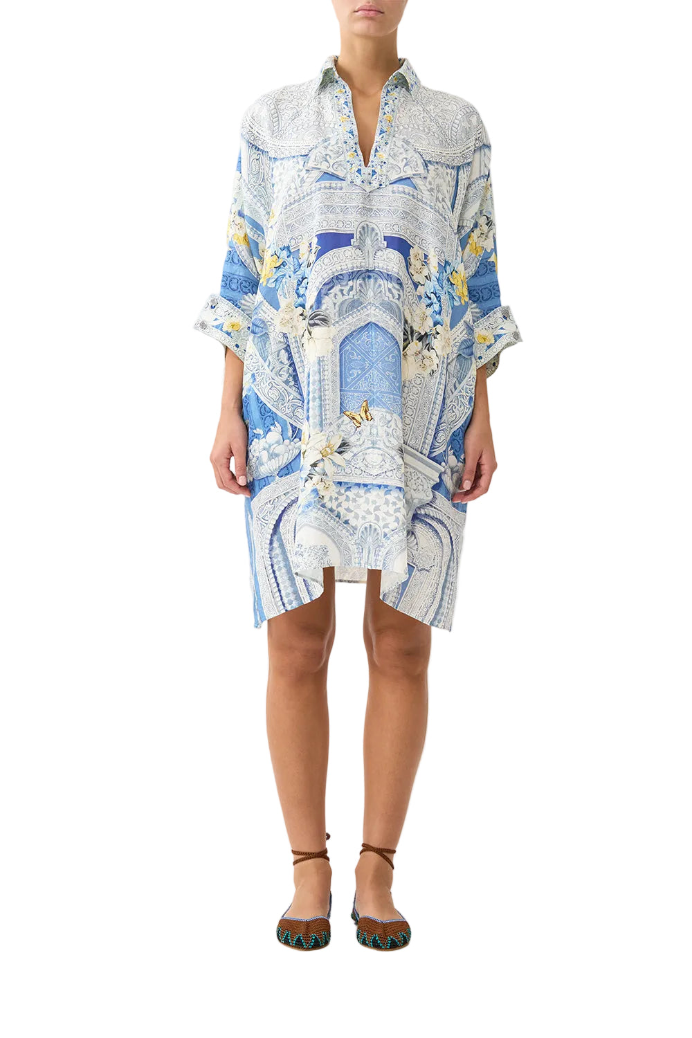 Camilla Wide Body Collared Kaftan - De Nada Granada