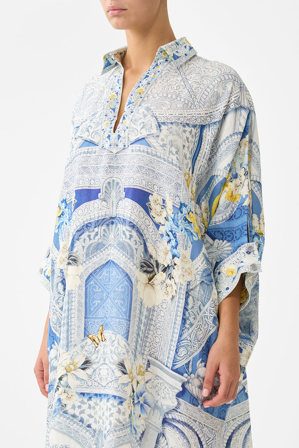 Camilla Wide Body Collared Kaftan - De Nada Granada