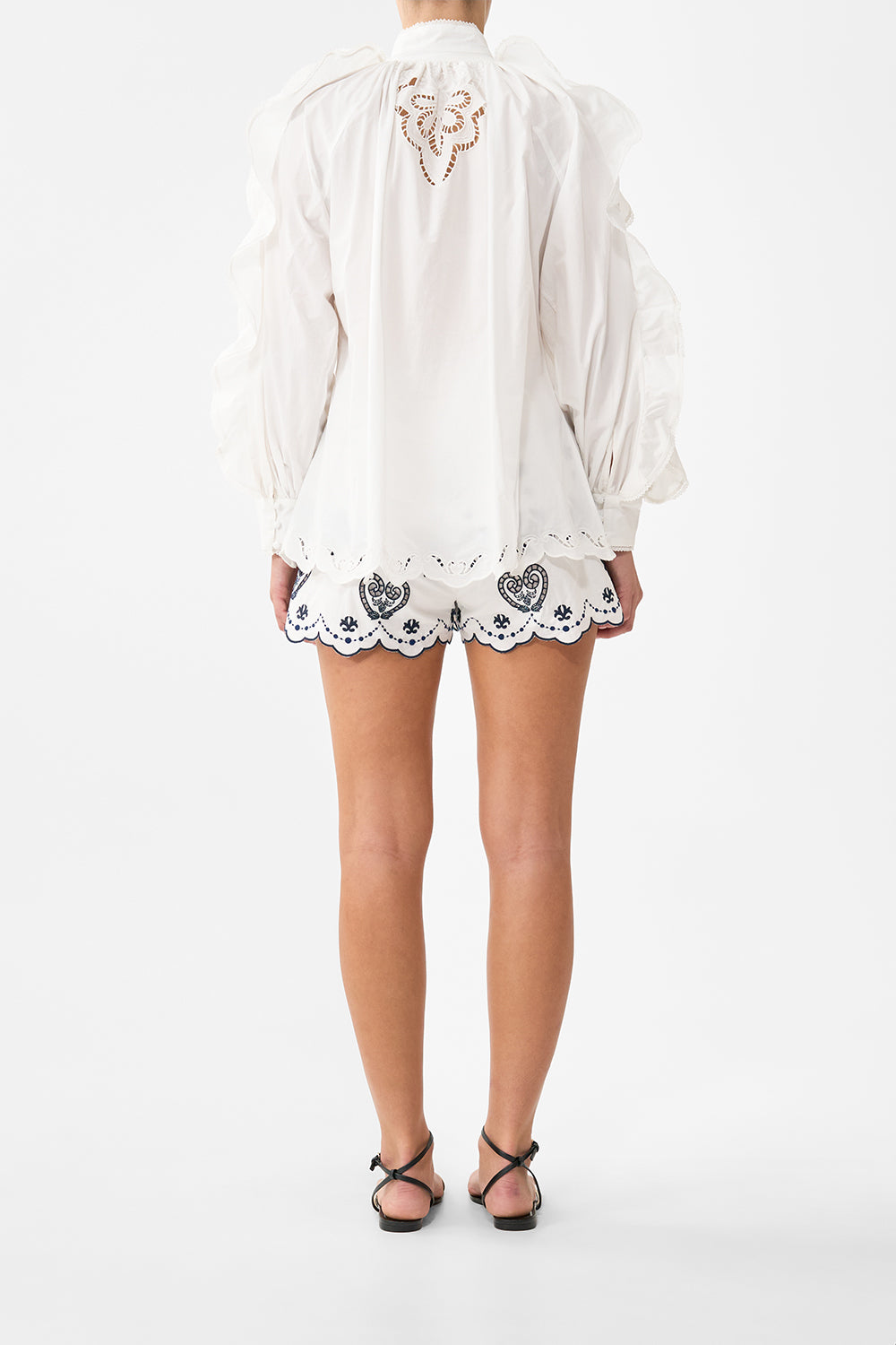 Camilla Relaxed Blouse With Frill Sleeve Detail - A Tiled Wonderland