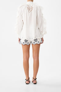 Camilla Relaxed Blouse With Frill Sleeve Detail - A Tiled Wonderland