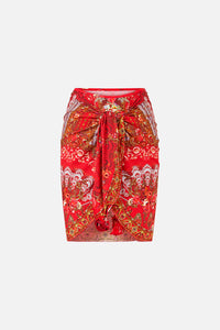Camilla Layered Mini Sarong W Rosette Tie Front - Olé Olé
