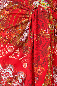 Camilla Layered Mini Sarong W Rosette Tie Front - Olé Olé