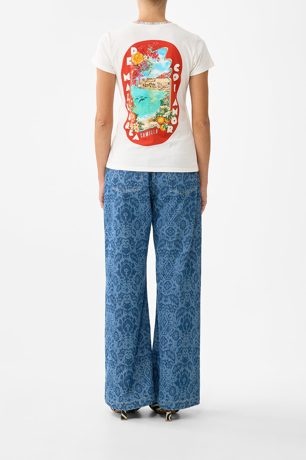 Camilla Slim Fit Round Neck T-Shirt - Meet Me In Mallorca