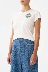 Camilla Slim Fit Round Neck T-Shirt - Meet Me In Mallorca