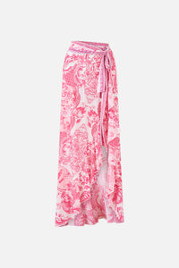 Camilla Long Sarong With Tie Waist And Frill Edge - Livin La Vida Rosa