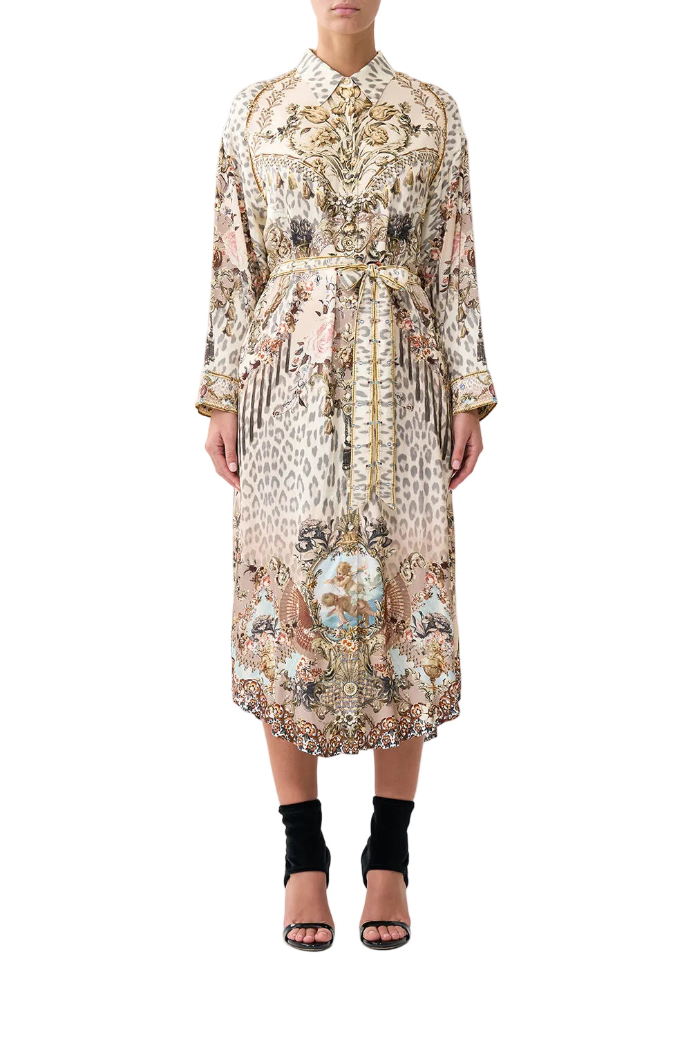 Camilla Shirt Dress With Back Button Detail - Aranjuez Animalia
