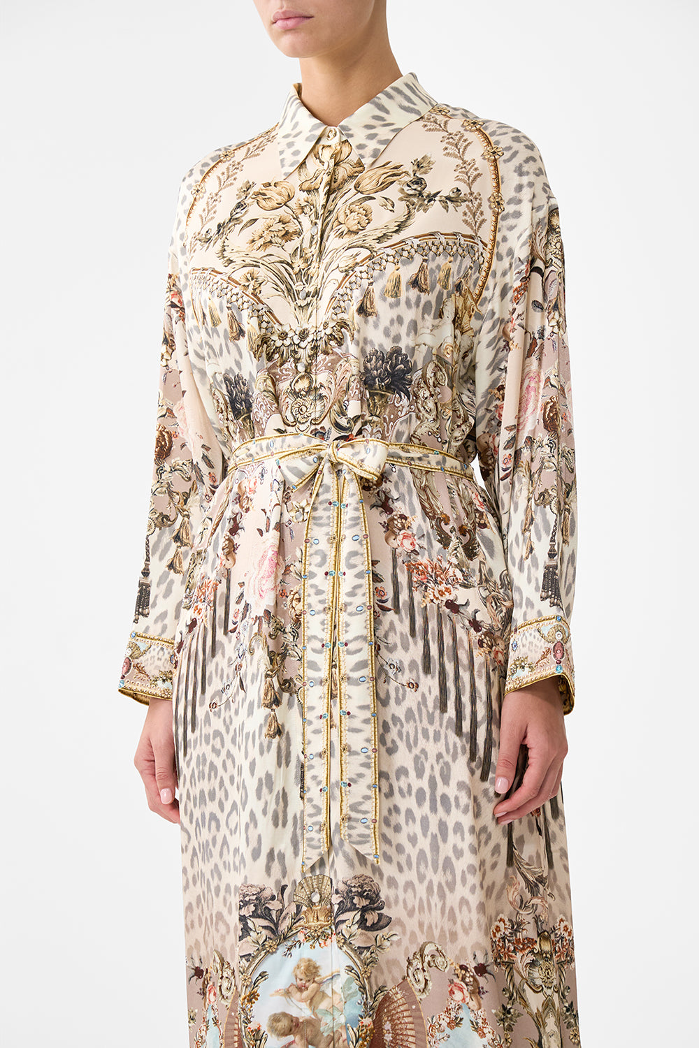 Camilla Shirt Dress With Back Button Detail - Aranjuez Animalia