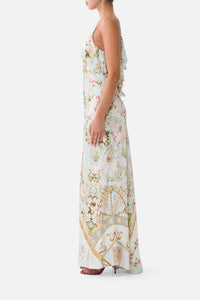 Camilla V Neck Bias Slip Dress With Back Frill – Wildflower Wunderland
