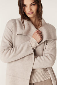 Cable Parsons Merino Cardigan - Mushroom