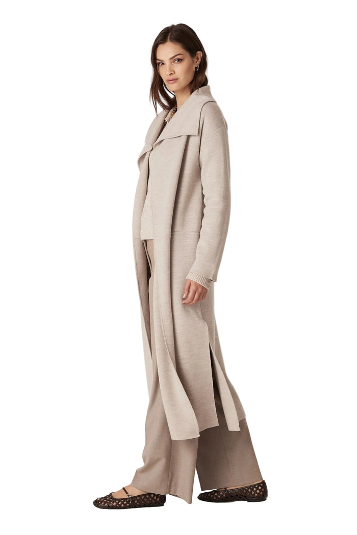 Cable Parsons Merino Cardigan - Mushroom