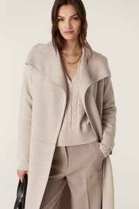 Cable Parsons Merino Cardigan - Mushroom