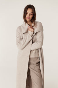 Cable Parsons Merino Cardigan - Mushroom