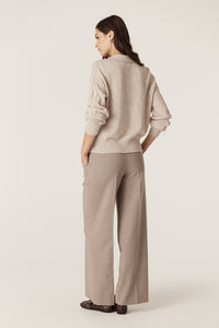 Cable Cashwool Cable Polo Jumper - Sand