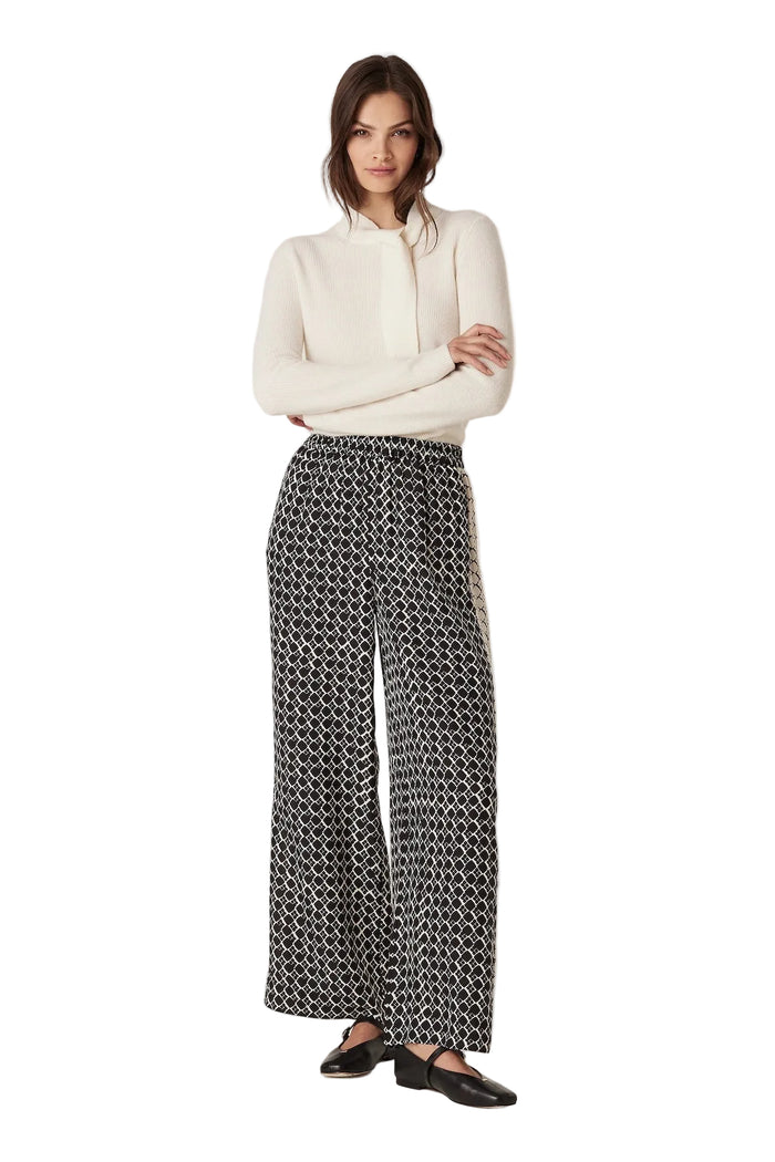 Cable Cashwool Tie Jumper - Milk