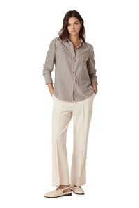 Cable Jamie Stripe Shirt - Khaki Stripe