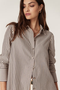 Cable Jamie Stripe Shirt - Khaki Stripe