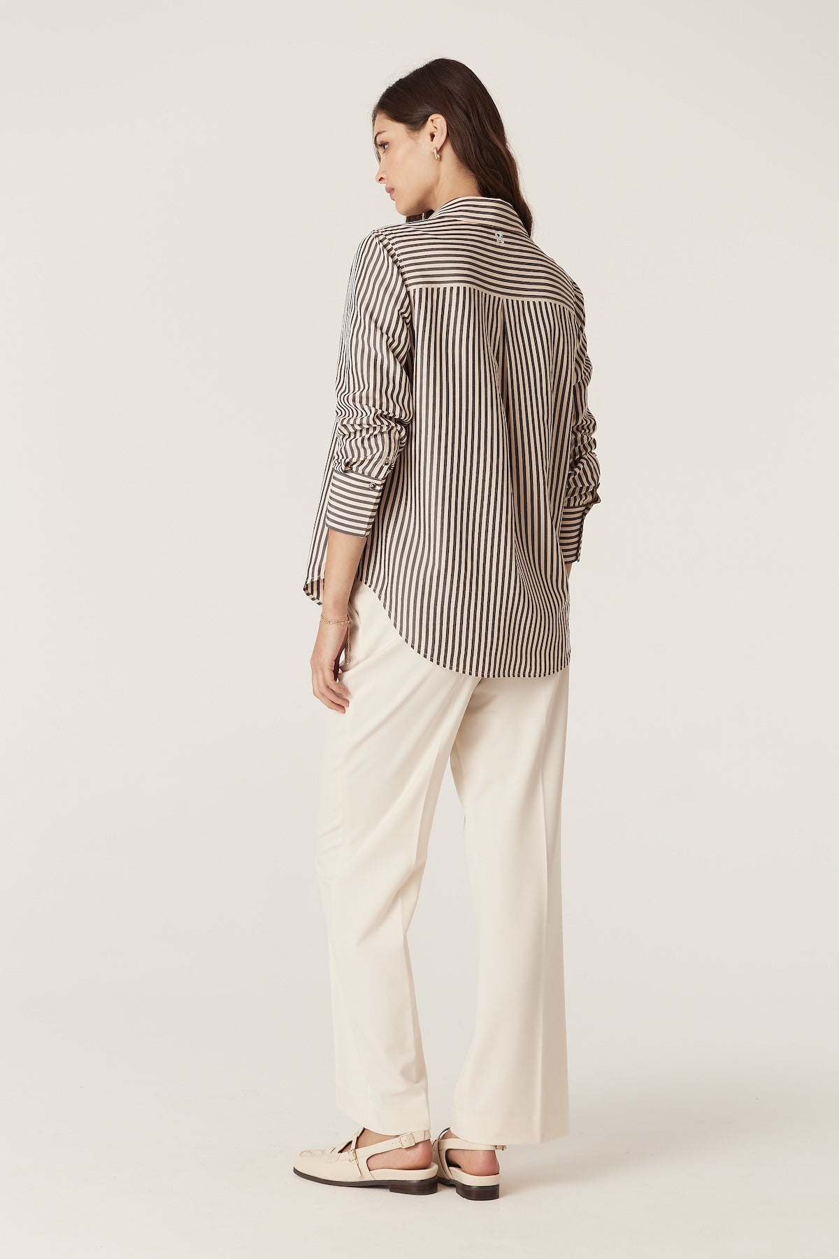 Cable Jamie Stripe Shirt - Khaki Stripe