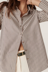 Cable Jamie Stripe Shirt - Khaki Stripe
