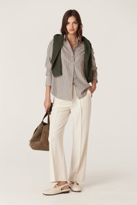 Cable Jamie Stripe Shirt - Khaki Stripe