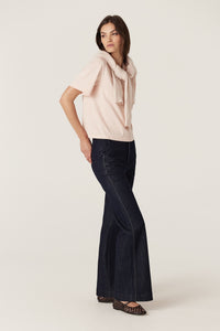 Cable Pima Boxy Tee - Blush