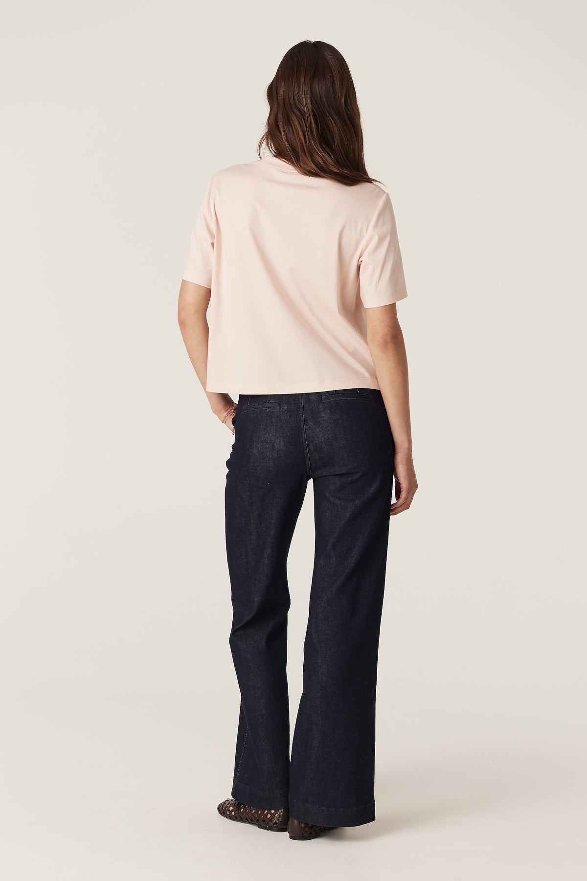 Cable Pima Boxy Tee - Blush
