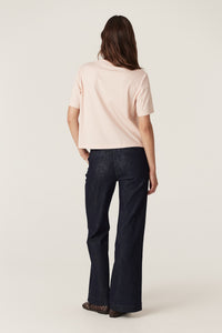 Cable Pima Boxy Tee - Blush
