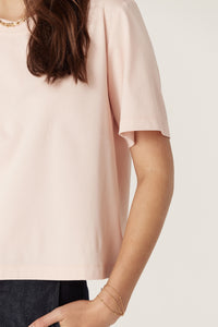 Cable Pima Boxy Tee - Blush
