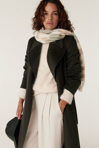 Cable Evans Wool Coat - Forest Green