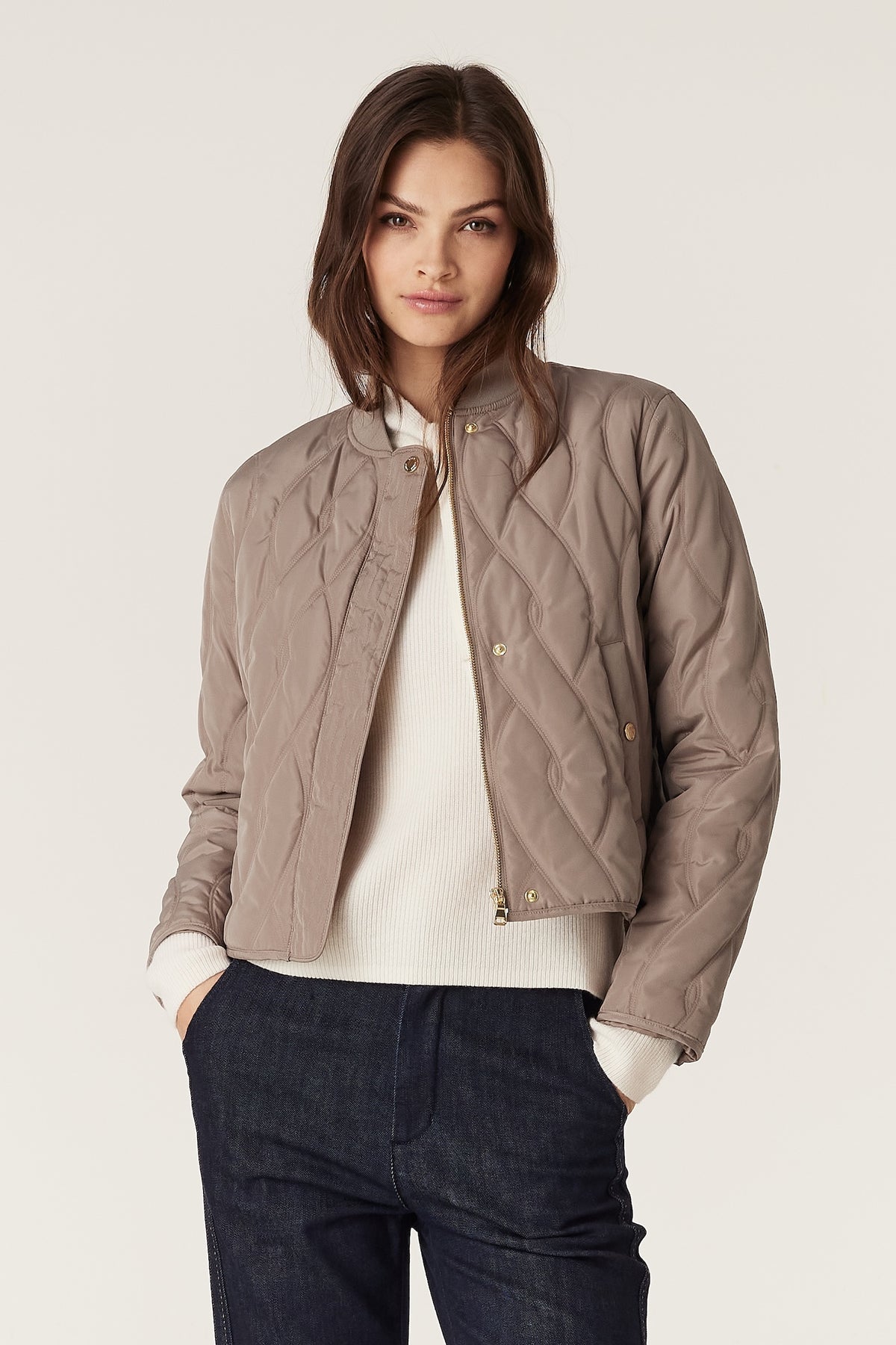 Cable Martina Puffer - Fawn