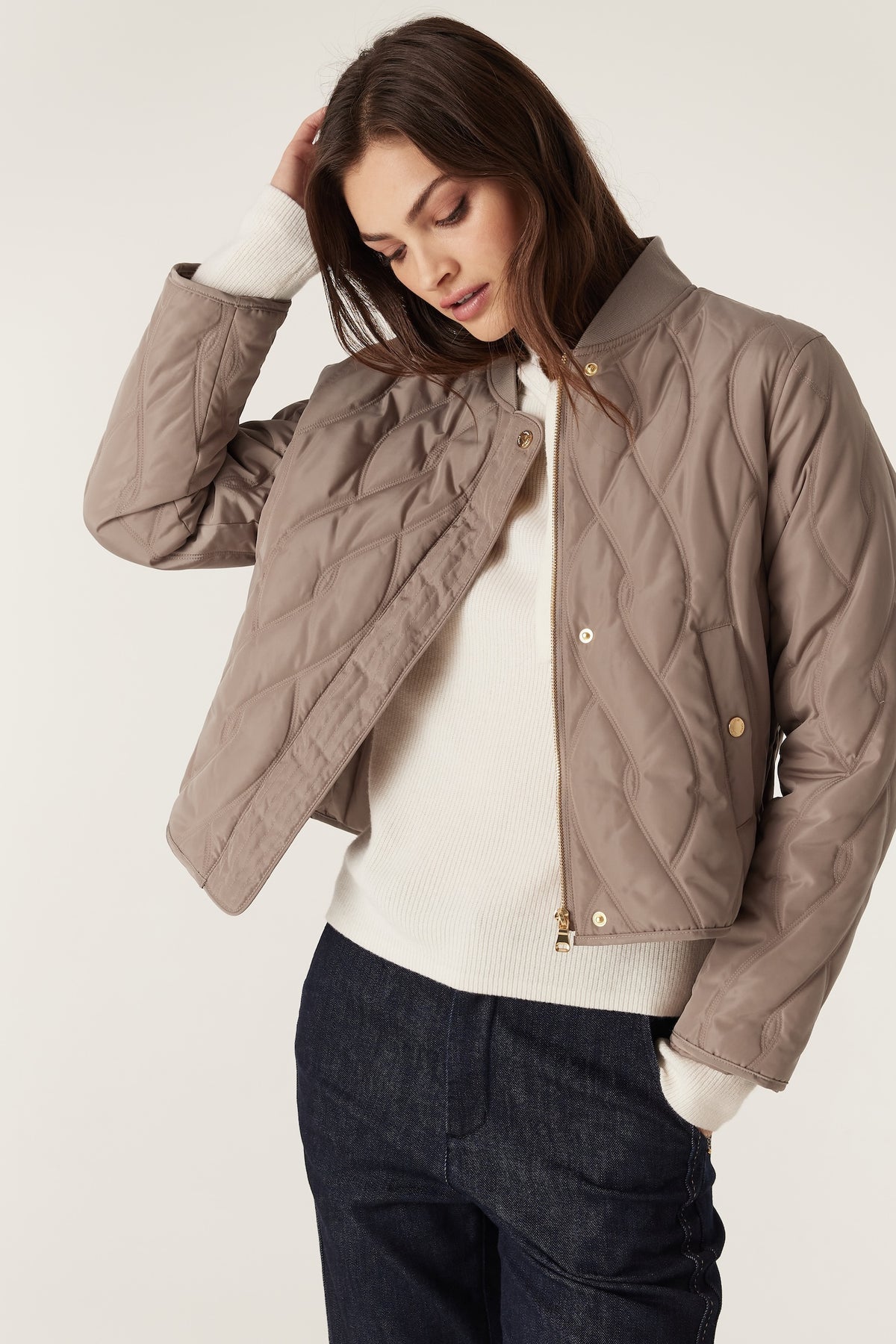 Cable Martina Puffer - Fawn