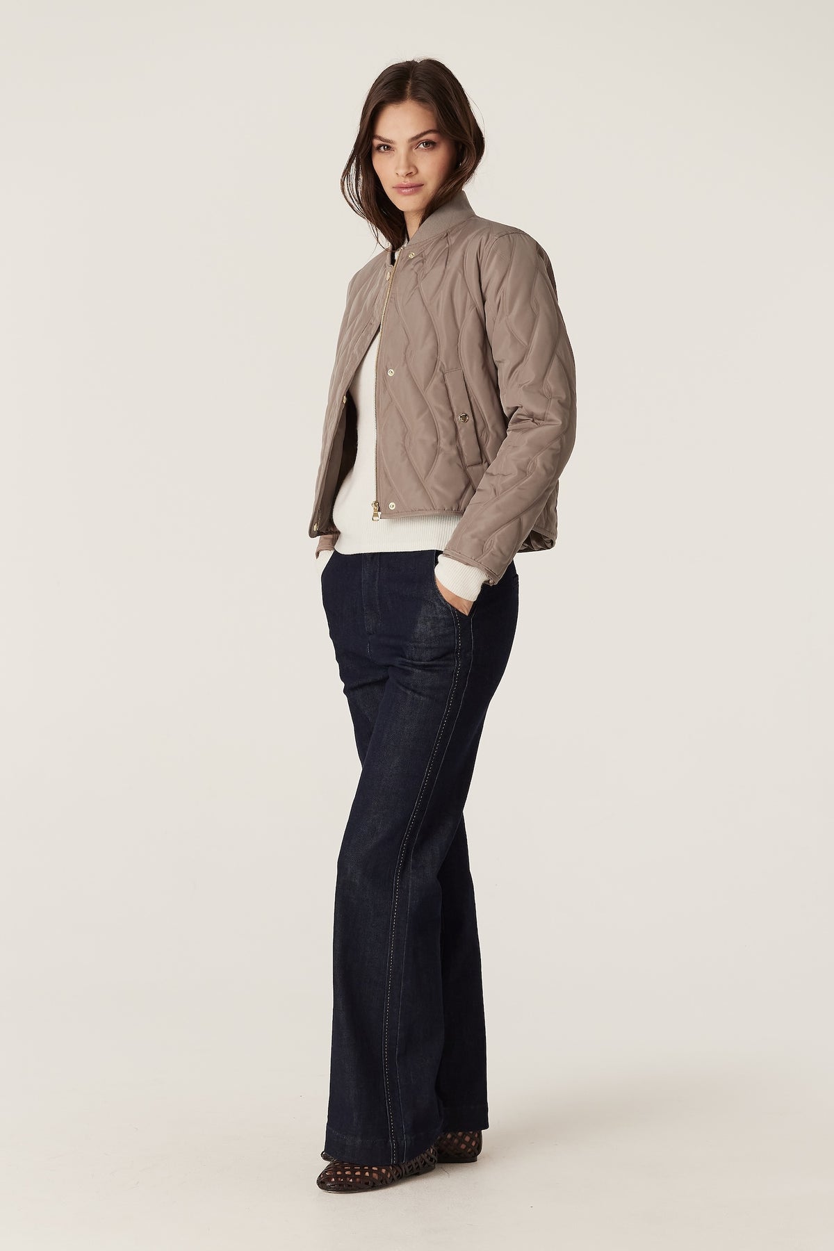Cable Martina Puffer - Fawn