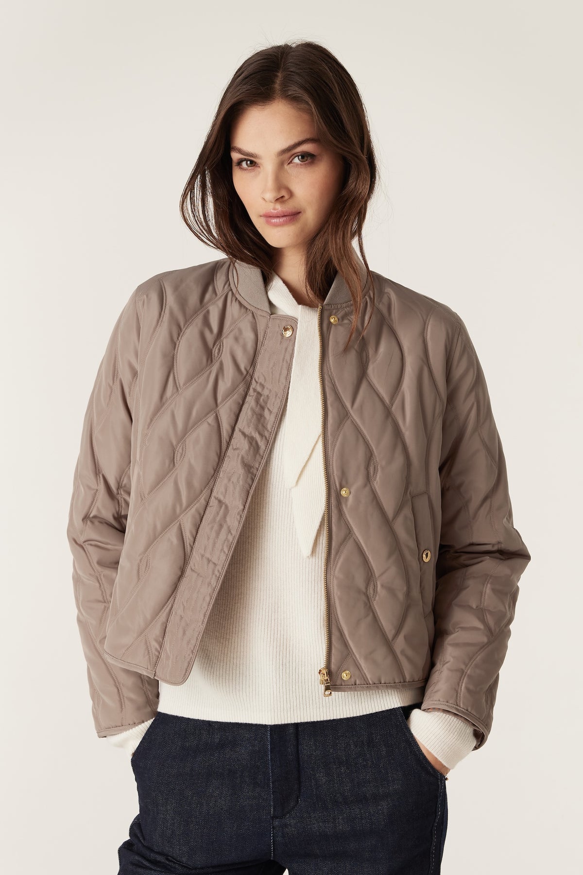 Cable Martina Puffer - Fawn