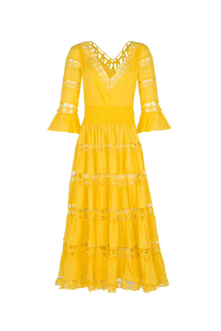 COOP SOLAR FLOWER DRESS - YELLOW - ESCAPE CLOTHING