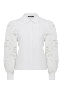 CABLE VICTORIA EMBROIDERED SHIRT - WHITE