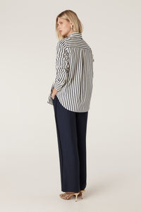 Cable Lina Stripe Shirt - Navy Stripe