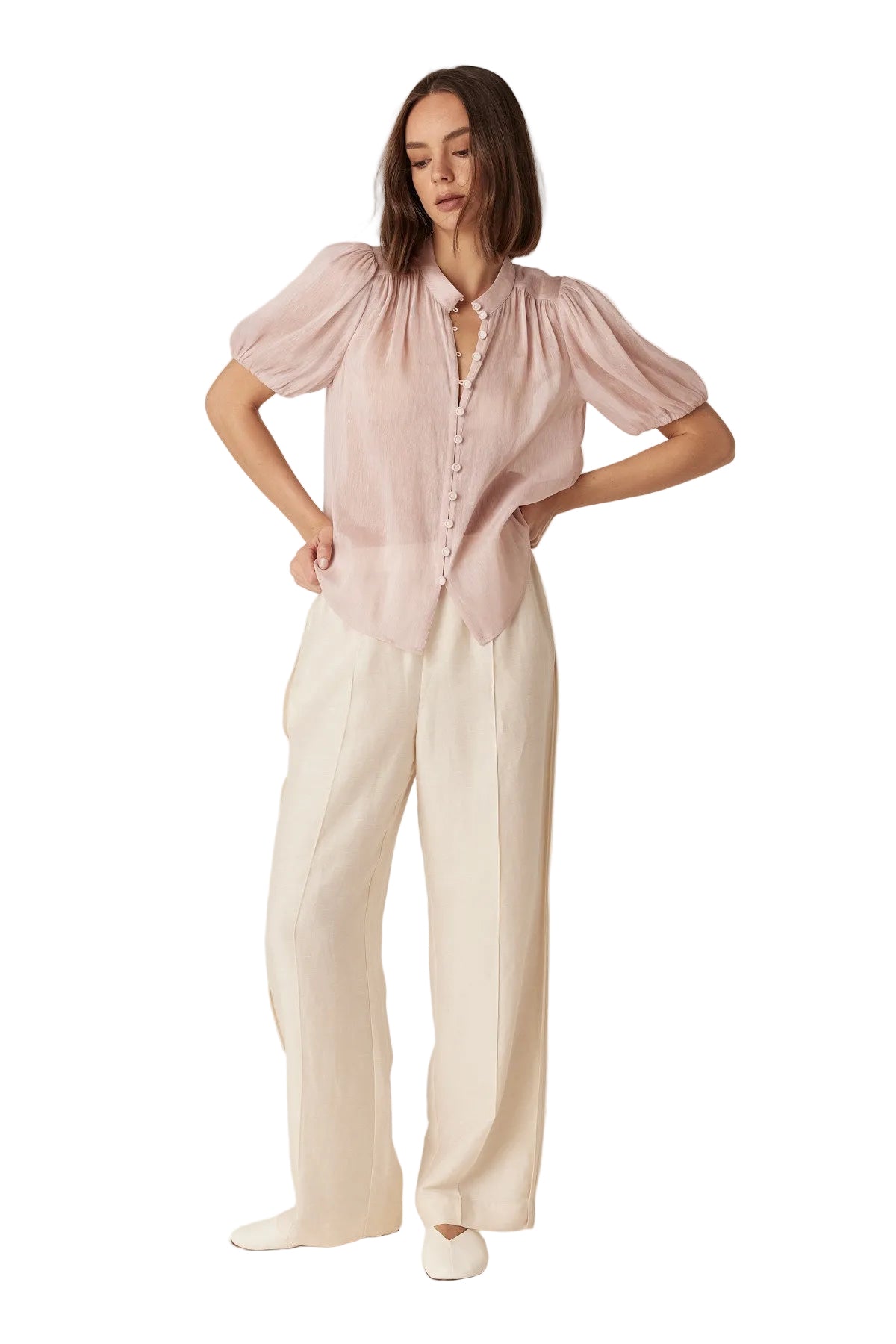 Cable Rosie Blouse - Pink