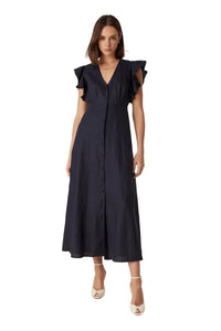 Cable Bellevue Linen Dress – Navy