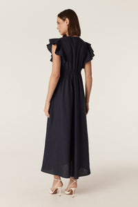 Cable Bellevue Linen Dress – Navy