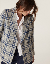 Cable Alix Jacket - Navy Check