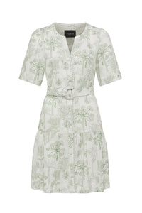 Cable Gracie Linen Dress - Palm Print