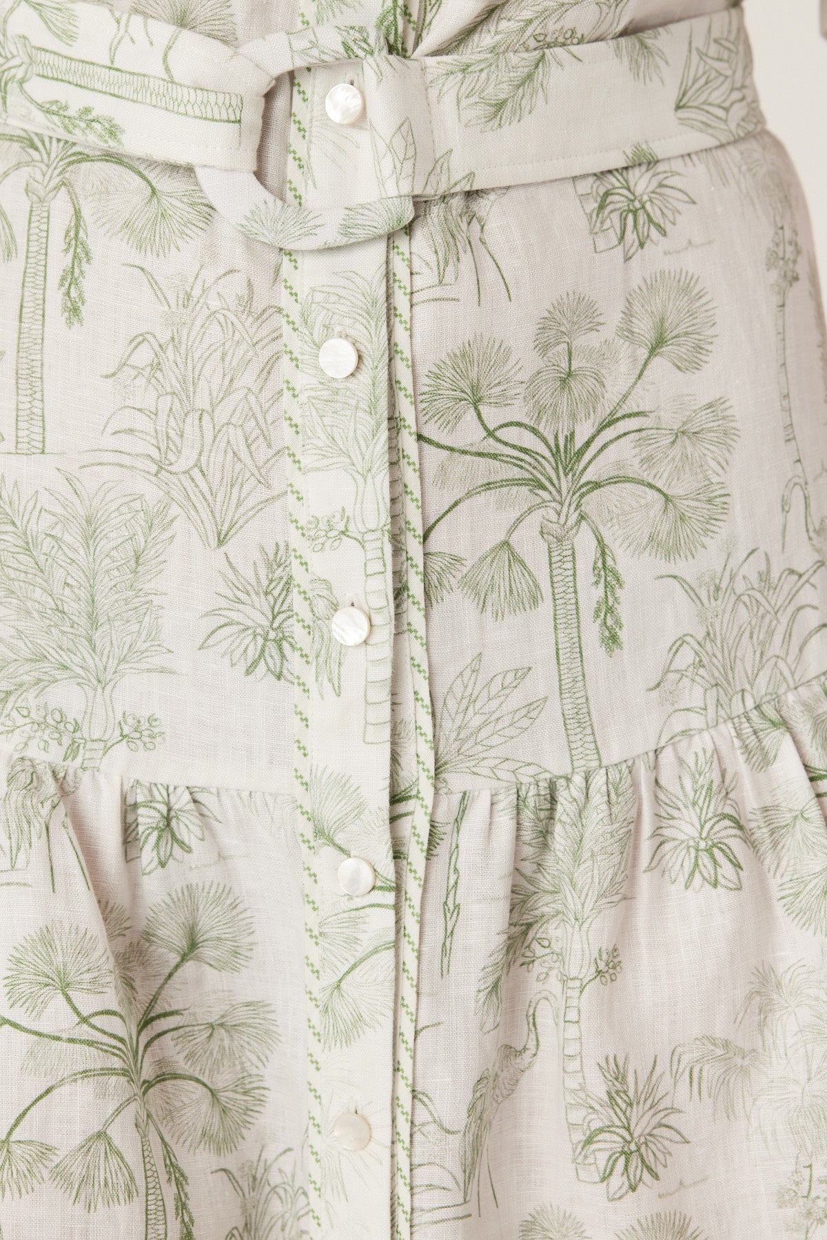 Cable Gracie Linen Dress - Palm Print
