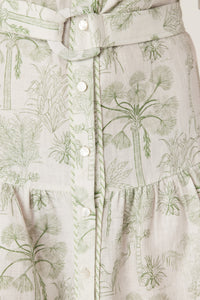 Cable Gracie Linen Dress - Palm Print