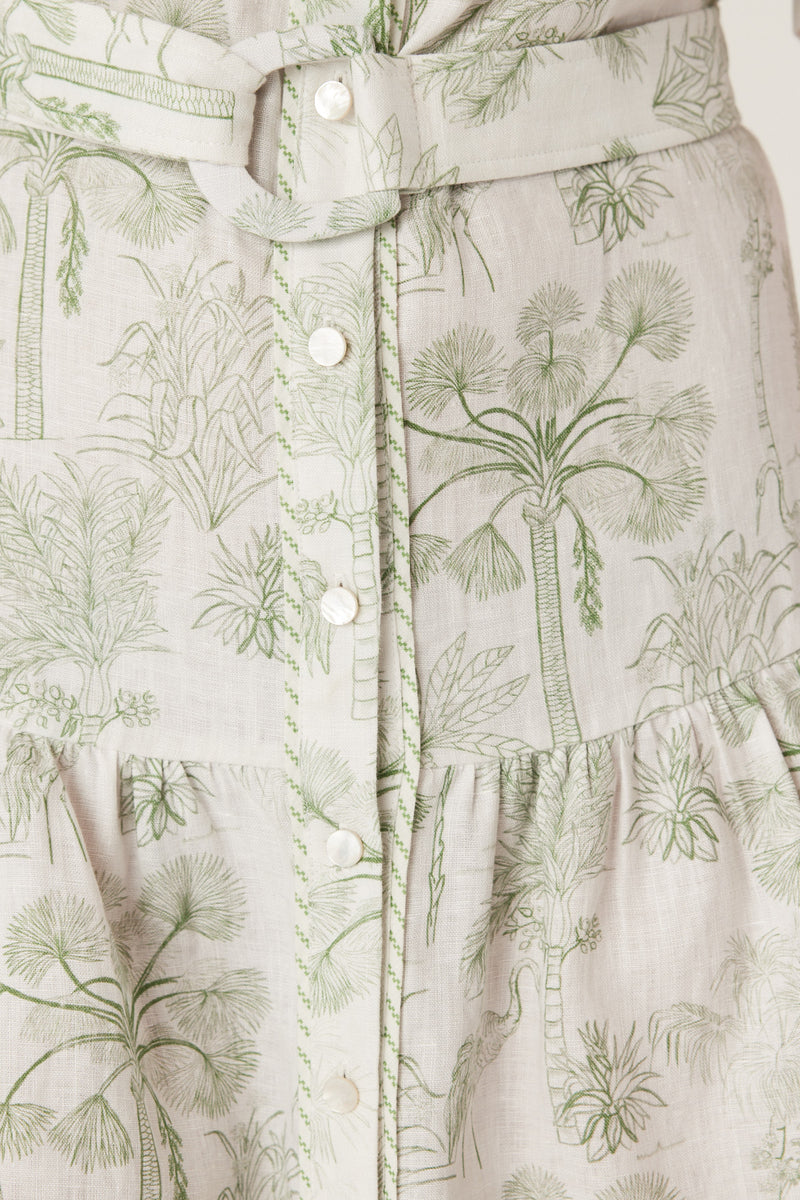 Cable Gracie Linen Dress - Palm Print